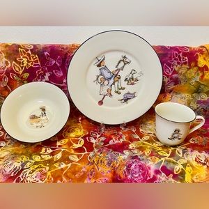 Lenox Special Boy & Girl on Stick Horse Plate / Girl w/Stroller / Doll Cup Set